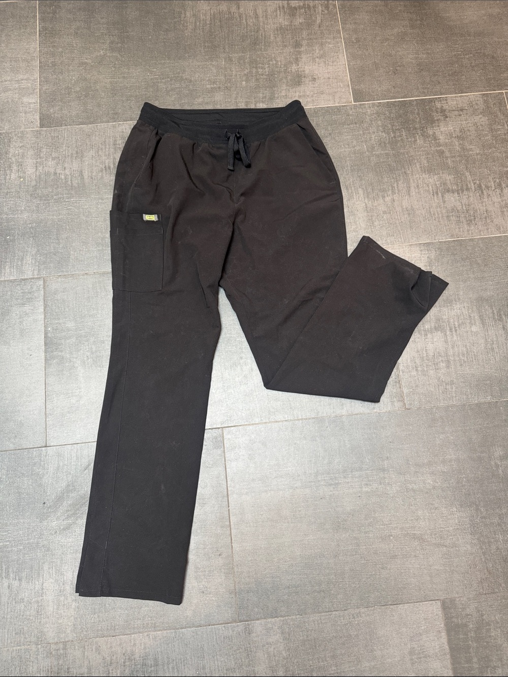 Men's Black Utility Scrub pants with Drawstring Waist